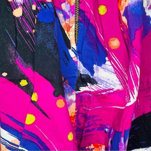 2 Hip by Wrapper Vibrant Abstract A-Line Mini Skirt Pink Black Girls 8 - Picture 8 of 11